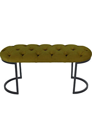 Elisse Hardal Puf Metal Ayaklı Kapitoneli Model Oval Bench