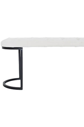Elisse Beyaz Puf Metal Ayaklı Kapitoneli Model Oval Bench