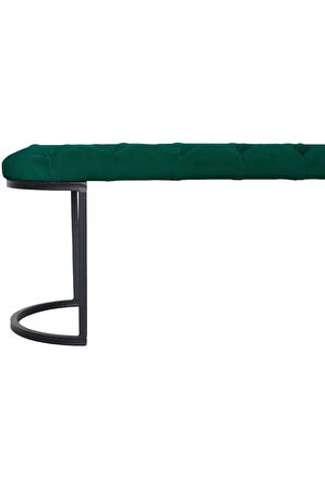 Elisse Yeşil Puf Metal Ayaklı Kapitoneli Model Oval Bench