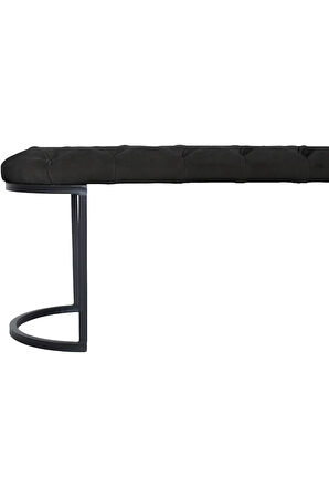 Elisse Antrasit Puf Metal Ayaklı Kapitoneli Model Oval Bench