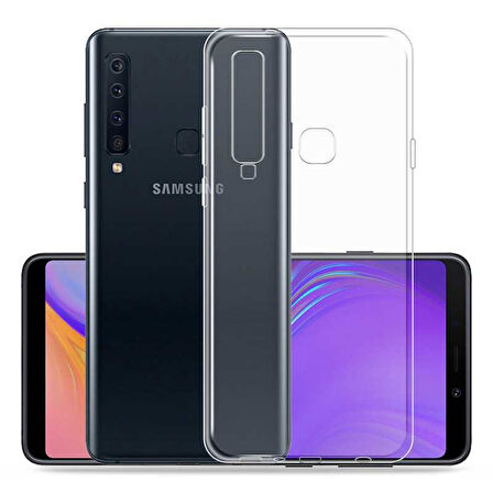 Samsung Galaxy A9 2018 Uyumlu kamera korumalı Yumuşak Dokulu ve Şık Koruma Şeffaf Kılıf