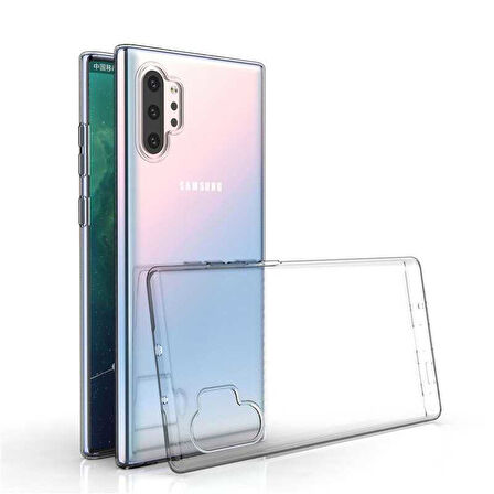 Samsung Galaxy Note 10 Plus Uyumlu kamera korumalı Yumuşak Dokulu ve Şık Koruma Şeffaf Kılıf