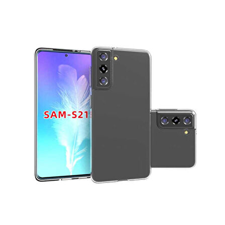Samsung Galaxy S21 Uyumlu kamera korumalı Yumuşak Dokulu ve Şık Koruma Şeffaf Kılıf