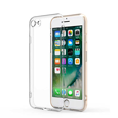 Apple iPhone 7 Uyumlu kamera korumalı Yumuşak Dokulu ve Şık Koruma Şeffaf Kılıf