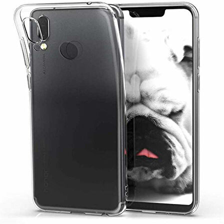 Huawei Honor Play Uyumlu kamera korumalı Yumuşak Dokulu ve Şık Koruma Şeffaf Kılıf