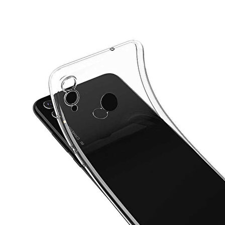 Huawei Honor 8C Uyumlu kamera korumalı Yumuşak Dokulu ve Şık Koruma Şeffaf Kılıf