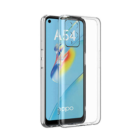 Oppo A54 4G Uyumlu kamera korumalı Yumuşak Dokulu ve Şık Koruma Şeffaf Kılıf