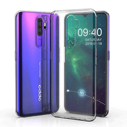 Oppo A9 2020 Uyumlu kamera korumalı Yumuşak Dokulu ve Şık Koruma Şeffaf Kılıf