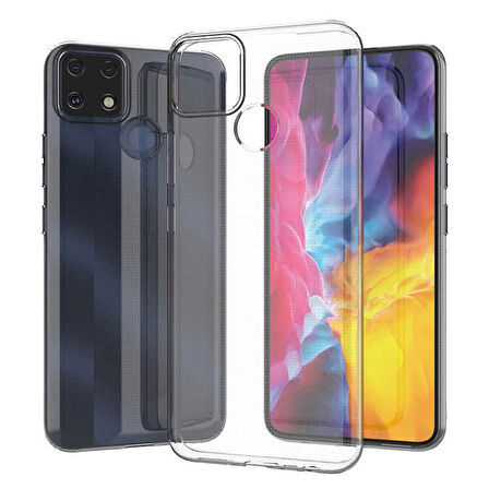 Realme C25 Uyumlu kamera korumalı Yumuşak Dokulu ve Şık Koruma Şeffaf Kılıf