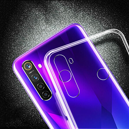 Realme 5 Pro Uyumlu kamera korumalı Yumuşak Dokulu ve Şık Koruma Şeffaf Kılıf