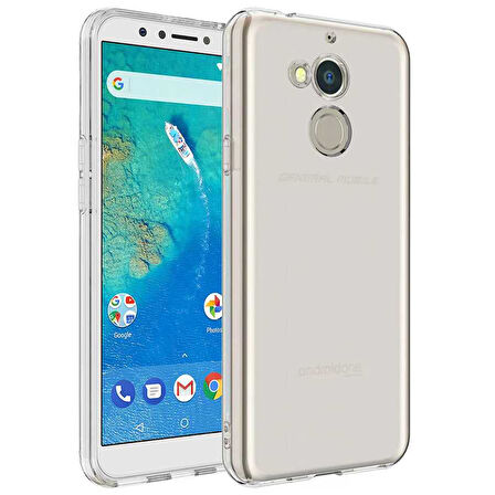 General Mobile 8 Uyumlu kamera korumalı Yumuşak Dokulu ve Şık Koruma Şeffaf Kılıf