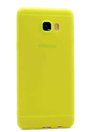 Samsung Galaxy C7 Uyumlu Kılıf Esnek ve Darbe Emici Renkli Koruyucu Kapak