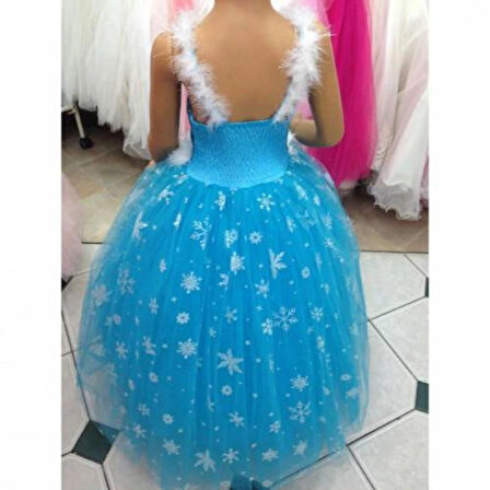 TARLATANLI ASKILI ELSA KOSTÜMÜ FROZEN ELSA KOSTÜMÜ ELSA ANNA KOSTÜMÜ KARLAR ÜLKESİ ELSA KOSTÜM