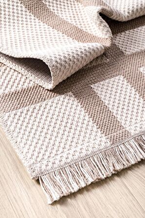 Kaymaz Tabanlı Modern Dokuma Kilim Sisal Halı Çamaşır Makinasında Yıkanabilir Halı