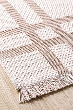 Kaymaz Tabanlı Modern Dokuma Kilim Sisal Halı Çamaşır Makinasında Yıkanabilir Halı