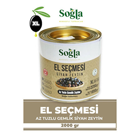 El Seçme Gemlik Zeytini 1850g Teneke