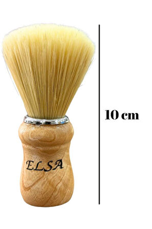 ELSA Premium Küçük Boy Sakal Fırçası Açık Renk Ahşap Sap