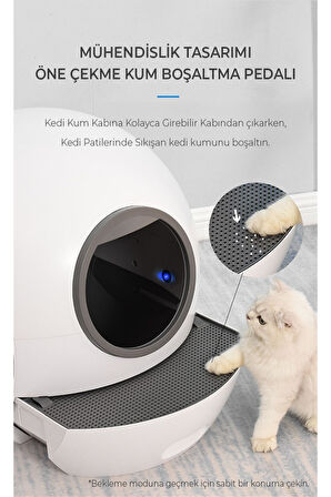 Smart Pro Akıllı Otomatik Kedi Tuvaleti , App Kontrol , UV Temizleme