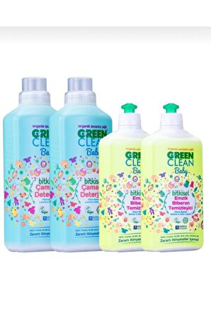 U Green Clean Baby Çamaşır Deterjanı 1000x 2 Adet Biberon Emzik Temizleyici 500x2 Adet