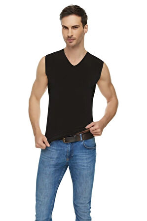 Erkek Sıfır Kol V Yaka Atlet