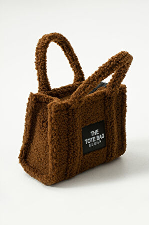 Elizan Kolon Askılı The Tote Modern Kahve Peluş Kadın Çantası