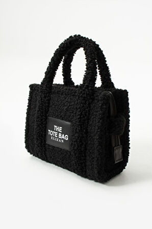 Elizan Kolon Askılı The Tote Modern Siyah Peluş Kadın Çantası