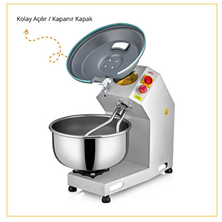 Emir 10-15 Kg Hamur Yoğurma Makinesi Kapaklı Yeni Model