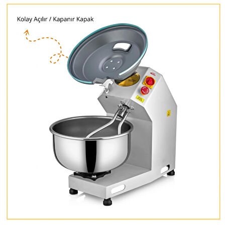 Emir 10-15 Kg Hamur Yoğurma Makinesi Kapaklı Yeni Model