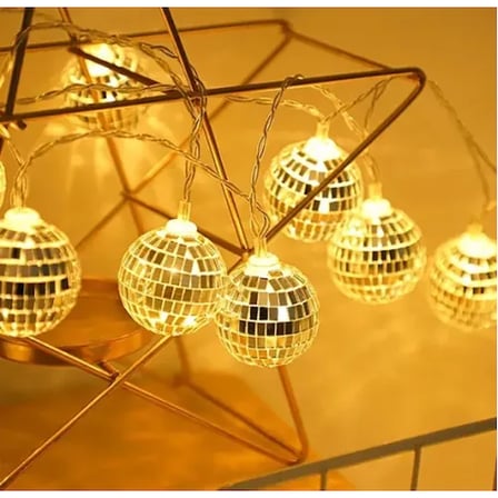 2m 10 LED Pilli Disko Toplu Işık