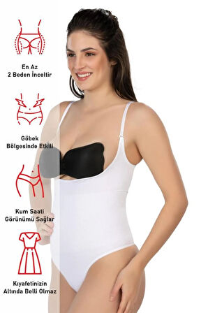 Ten 2076 Göğüsü Açık String Body Korse