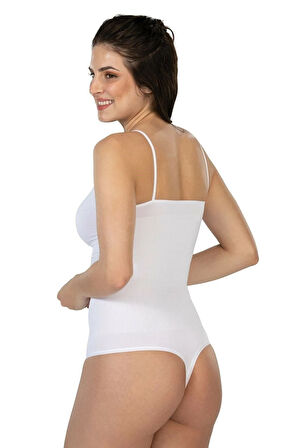 Beyaz İp Askıllı Ripli String Body Mı1927