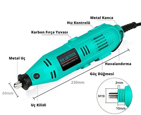 DIE GRINDER 180 PARÇA MATKAP&FREZE&TAŞLAMA SETİ