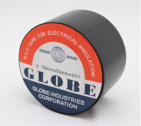 GLOBE PVC ELEKTRİK İZOLASYON BANT "0.18x50x25Yrds" (SİYAH)