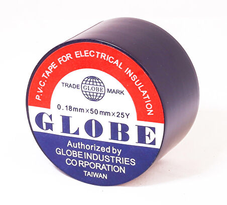 GLOBE PVC ELEKTRİK İZOLASYON BANT "0.18x50x25Yrds" (SİYAH)