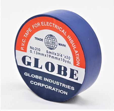 GLOBE PVC ELEKTRİK İZOLASYON BANT  "0.13x19x10Yrds"  (35'li HER RENK 5 ADET)