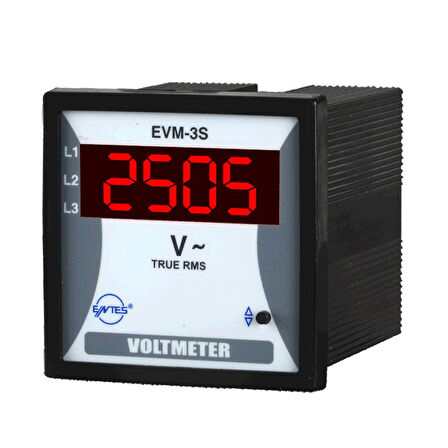 Entes M0028 Evm-3S 72X72 220Vac Elektronik VoltmetRe Entes