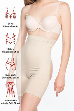 2063 Yüksek Bel Popo Açık Paçalı Korse Beyaz