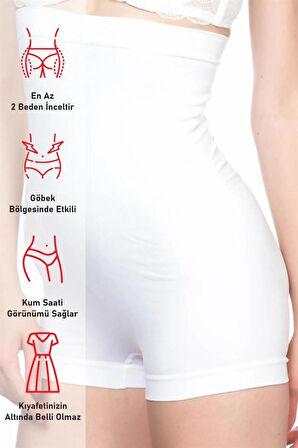 Beyaz 2047 Yüksek Bel Boxer Korse