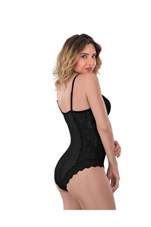 Siyah Dantelli Destekli Push Up Body 176