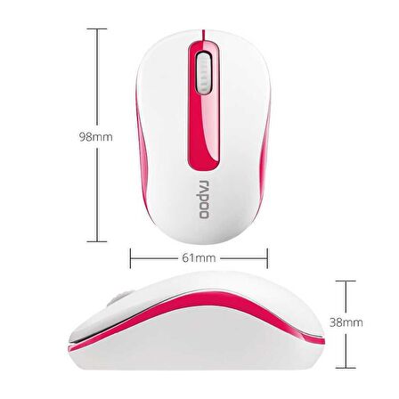 Rapoo 17300 M10 Plus 1000DPI Kırmızı / Beyaz Kablosuz Mouse