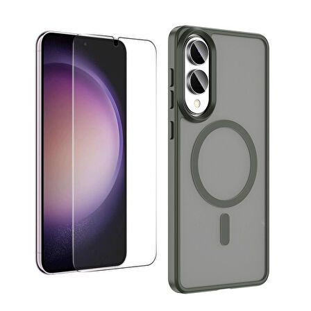 Teleplus Samsung Galaxy S25 Edge Kılıf Msafe XC1 Mat Silikon + Ekran Koruyucu