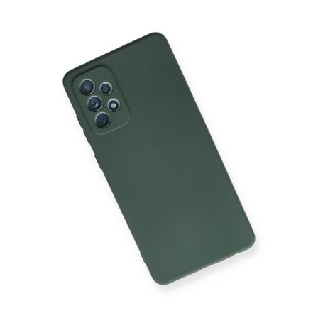 Samsung Galaxy A72 Kılıf Nano İçi Kadife Silikon - Koyu Yeşil