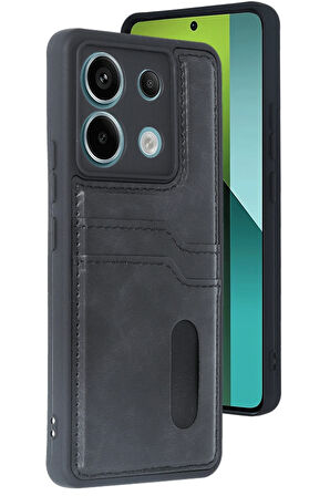 Teleplus Xiaomi Redmi Note 13 Pro 5G Kılıf Kartlıklı Slots PU Deri Sara Kapak