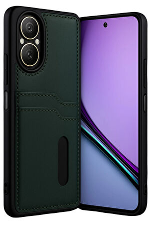 Teleplus Realme 12 Lite Kılıf Kartlıklı Slots PU Deri Sara Kapak