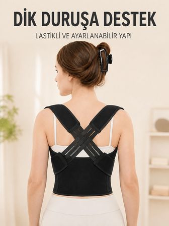 Sırt Destek Korsesi Dik Duruş İçin Ayarlanabilir Lastikli Postür ve Bel Korsesi