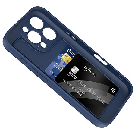 Teleplus iPhone 16 Pro Max Kılıf Kamera Korumalı Kartlık Hazneli Vitra Kapak