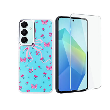 Teleplus Samsung Galaxy A36 Kılıf Hadra WRX Lüx Desenli Kapak + Nano Ekran Koruyucu