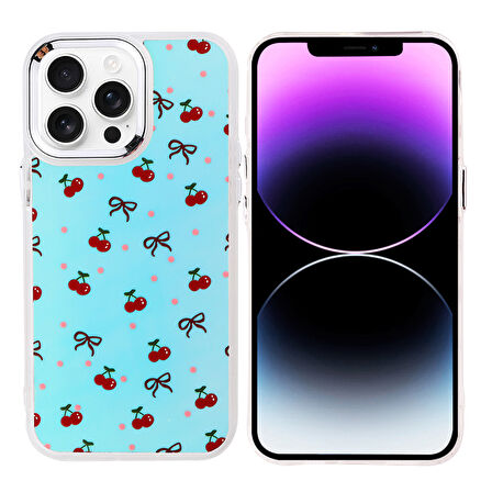 Teleplus iPhone 14 Pro Max Kılıf Hadra Lüx Desenli Kapak