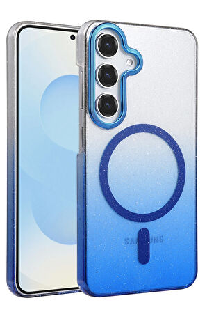 Teleplus Samsung Galaxy S24 FE Kılıf Simli Shinys Glossy Manyetik Şarjlı Kapak