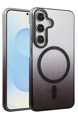 Teleplus Samsung Galaxy S25 Kılıf Simli Shinys Glossy Manyetik Şarjlı Kapak